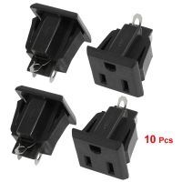 10 Pcs US 3 Pins Power Socket Plug Black AC 125V 15A