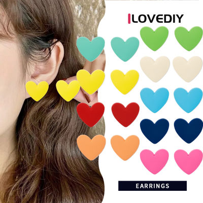 [ILOVEDIY] ต่างหูรูปหัวใจสีลูกอมสร้อยคอโช้คเกอร์12ราศีหลากสี