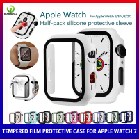 เคสสำหรับ Apple Watch 7 6 /Se/5/4/3 2 1 40Mm 44Mm 41Mm 45Mm 38/42Mm 360 Full Screen Protector เคสกันกระแทกสำหรับ I Watch ฟิล์มกระจกนิรภัย