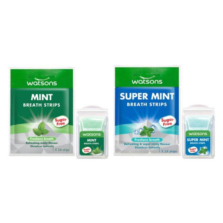 WATSONS Breath Strips Mouth Freshener Mint / Super Mint ( 1 x 24 Strips