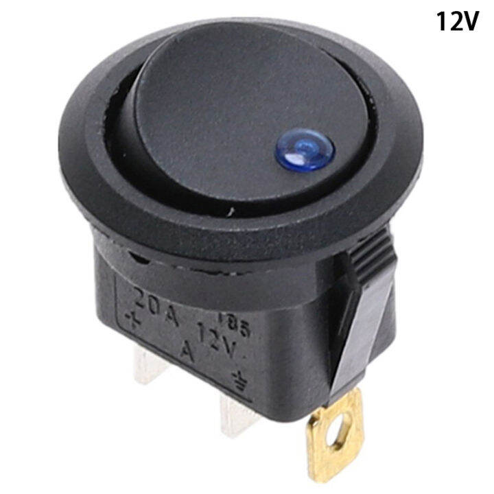 ERDU 2PCS 12V DC Waterproof Round Rocker Switch Automotive Electrical