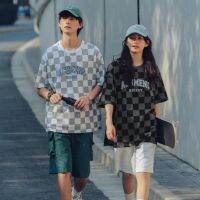 COD  ☬Cityboy-Series Checkerboard แขนสั้นเสื้อยืดผู้ชายเทรนด์ใหม่เสื้อยืดลายอเมริกัน SL3202☚