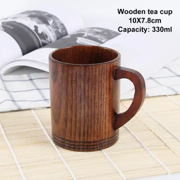 Wooden Mug Natural Wood Coffee Mug Tea Cup Retro Wooden Cups for