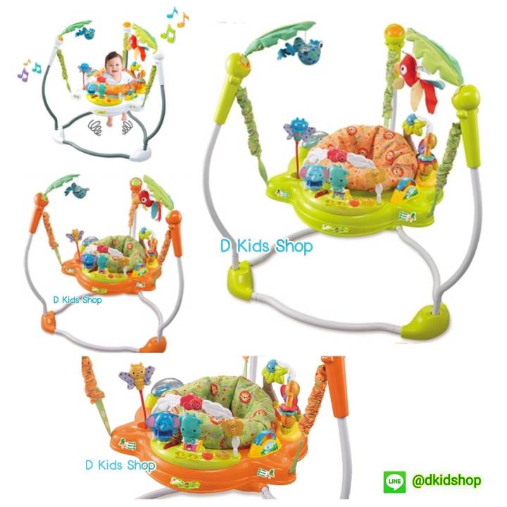 jumperoo-jungle-จั้มเปอร์เด็ก-สีส้มสีสดใส-มีดนตรี-มีไฟ-เสริมพัฒนาการเด็ก