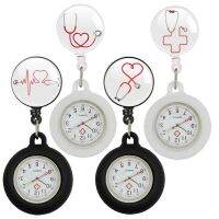 【HOT】 nurse doctor Stethoscope love heart beat cartoon pocket watches Retractable ID Badge Glass office gift clip