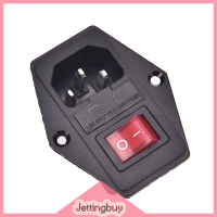 【Jettingbuy】 Flash Sale เต้าเสียบปลั๊กไฟตัวผู้3ขาเต้าเสียบพร้อมสวิตช์ฟิวส์10A 3Pin 250V