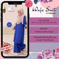 COD DSGERTRYTYIIO NURSAFIA WAFA SUIT MUSLIMAH LONG BLOUSE WITH PANTS S-3XL