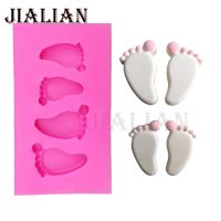 Mini baby feet chocolate cake decorating tools DIY baking fondant silicone mold footprint Kitchenware Bakeware T0257