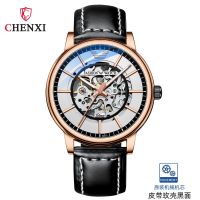 Douyin hot style live broadcast same style watch mens fully automatic mechanical watch mens hollow out luminous waterproof luxury black warrior --nb230704☾⊕