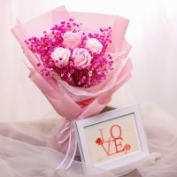[COD] Finished babys breath dried flower bouquet teachers day valentines birthday gift for girlfriends teacher girlfriend