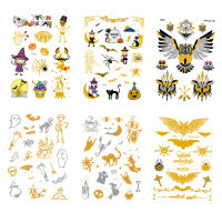 BolehDeals 6 Pcs Halloween Temporary Tattoos Ghost Assorted Day of Dead Monster Fake Tattoo Stickers for Halloween Favors Halloween Decorations Women