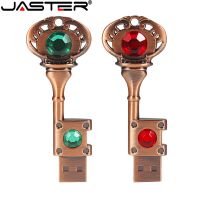 JASTER Ruby Metal Key USB Flash Drive 64GB Copper Pen Drive 32GB Rose Gold Memory Stick Creative Business Gift Pendrive 16GB 8GB