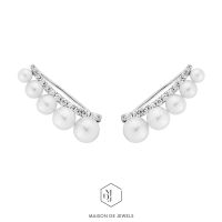 Maison de Jewels - Climbing MOP Earring ต่างหูเงิน มุก ต่างหูใส่ทุกวัน ต่างหูออกงาน ต่างหูดีไซน์