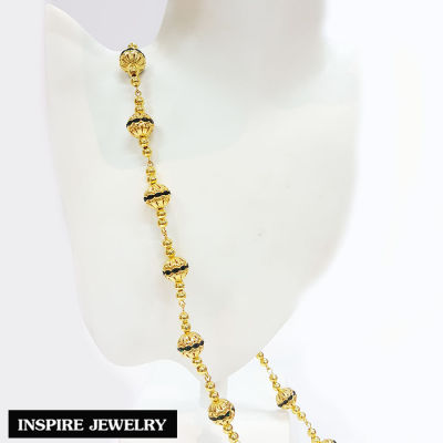 Inspire Jewelry ,สร้อยสังวาลย์ แบบโบราณของไทย สีทอง งานแฟชั่น สวยงดงามมาก สำหรับชุดไทย (จำนวนจำกัด)