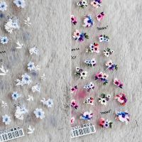 [COD] TENSOR 5D thin tough watercolor flower nail pro transparent back glue butterfly blue TS521