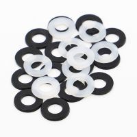 ☞✁ 50/100pcs M2 M2.5 M3 M4 M5 M6 M8 M10 M12 White Black Nylon Plastic Flat Washer Plane Spacer Insulation Seals Gasket Ring