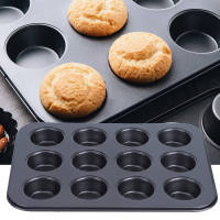 มีของพร้อมส่ง 12-Cup Muffin Pan Cake Pans Non-Stick Round Cake Mould Home Kitchen Cook DIY Cooking Tools