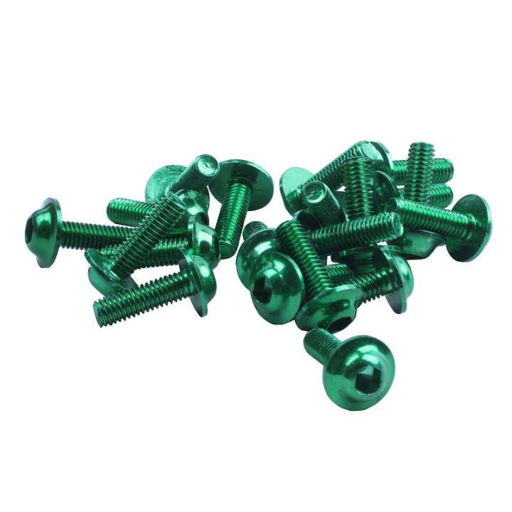 20-pcs-green-aluminum-alloy-motorcycle-hexagonal-bolts-screws-m6