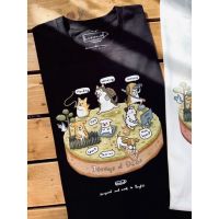 "Dog World" 7 groups of DOGs on Black t-shirt เสื้อยืด พรีเมี่ยม สีดำ ลายโลกของน้องหมา