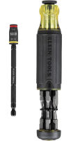 Klein Tools 32304 Screwdriver, 14-in-1 Adjustable Screwdriver with Flip Socket, HVAC Nut Drivers and Bits, Impact Rated