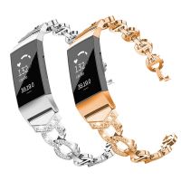 （Bar watchband）สายนาฬิกาข้อมือสำหรับ   Watch ผู้หญิง Essidi Bling สำหรับ Fitbit Charge 2 3 4 5ห่วงสายรัดข้อมือสแตนเลสสตีลสมาร์ทวอท์ชสำหรับ Fitbit Charge 3 4 SE