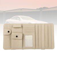 [HOT IUXKLKXLWSGH 551] 1 Pc Sun Visor Holder Beige Multifunction Storage Pouch For Auto