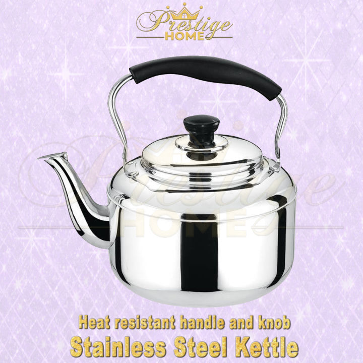 Stainless Steel Kettle Whistling Tea Kettle Coffee Kitchen Stovetop  Induction for for Home Kitchen Camping Picnic 4L