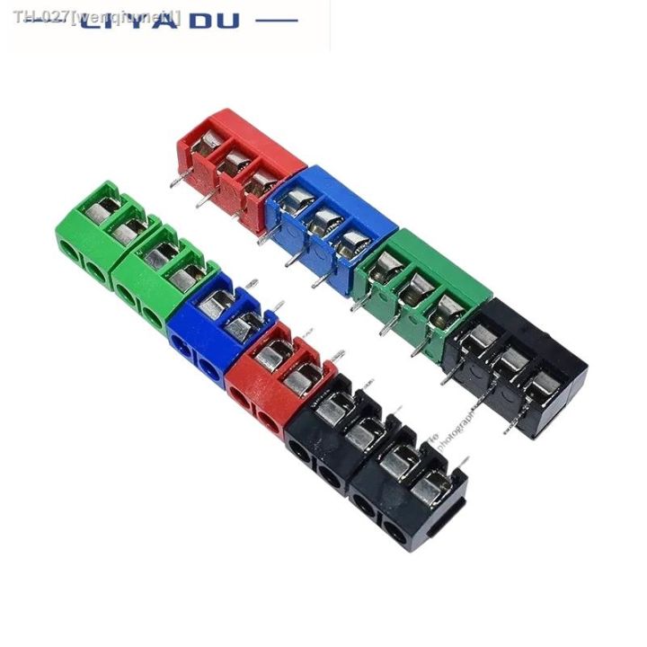 100pcs-kf301-2p-3p-splicing-screw-type-pcb-spacing-5-0-connector-terminals-terminal-kf301-red-blue-green-black