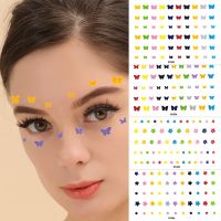 Temporary Face Tattoo Party Butterfly Facial Eyebrow Sticker Eye Sticker Face Sticker For Women Men Music Festival Makeup