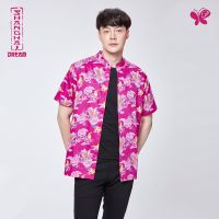 ลดพิเศษ 50% ( พร้อมส่ง )Papillon Men Shanghai Dream Satin Shirt เสื้อคอจีนผู้ชาย พิมพ์ลายดอกไม้และผีเสื้อ