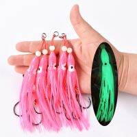 5pcs/pack soft squid 12cm 5.5g silicon gel skirt tentacle 15 double assist hook lure hook rig fishing tackle saltwater fishing