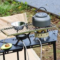 【LZ】✑  Aço inoxidável BBQ Folding Grill Ferramenta de treinamento de churrasco Gás ao ar livre Home Duty Mini fogueira portátil para acampar Grelha de piquenique