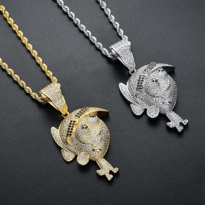 [Free ship] and new hip-hop necklace animation anti-fighting family protagonist pendant micro-inlaid zircon hiphop