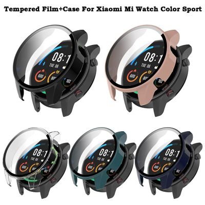 Full PC Protective Case For Xiaomi MI Watch Color Sport Global Version Screen Protector Cases Cover + Plastic Film Clear Cases Cases