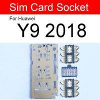 อะแดปเตอร์การ์ดขาตั้งสำหรับ Huawei Y5 Y6 Y7 Y9 Y6โปร2017 2018 2019ตัวอ่านหน่วยความจำการ์ดซ็อกเก็ตอะไหล่ทดแทน