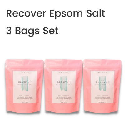 RAKS NATURAL 3 Bags Set Recover Pure Epsom Salt ดีเกลือฝรั่งจากประเทศเยอรมนี เกลือแช่ตัว เกลือแช่เท้าเพื่อผ่อนคลายกล้ามเนื้อ สำหรับผู้ที่ชอบออกกำลังกาย