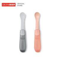 Skip Hop Easy Fold Travel Spoons - Grey/Coral ช้อนเด็ก ช้อนซิลิโคนสำหรับเด็ก สำหรับพกพา พับเก็บได้