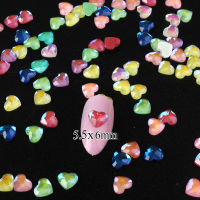 Flatback Mocha heart shaped 5.5x6mm Nail Rhinestones 3D nail decoration Accessories 30pcs100pcs