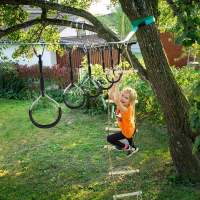 Outdoor Swing Rings Gymnastic Ring Climbing Hanging Rings Swings Accessories Children Climbing Equipment Garden Fitness Toys