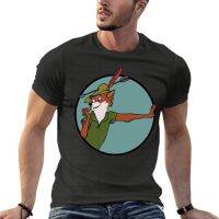 Cartoon Robin Hood graphic cotton O-neck T-shirt for men