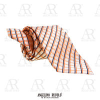 ANGELINO RUFOLO Necktie(NTM-กฟ.042, 044) เนคไทผ้าไหมทออิตาลี่คุณภาพเยี่ยม ดีไซน์ Graphic Pattern สีส้ม/สีเทา/สีเลือดหมู/สีม่วง