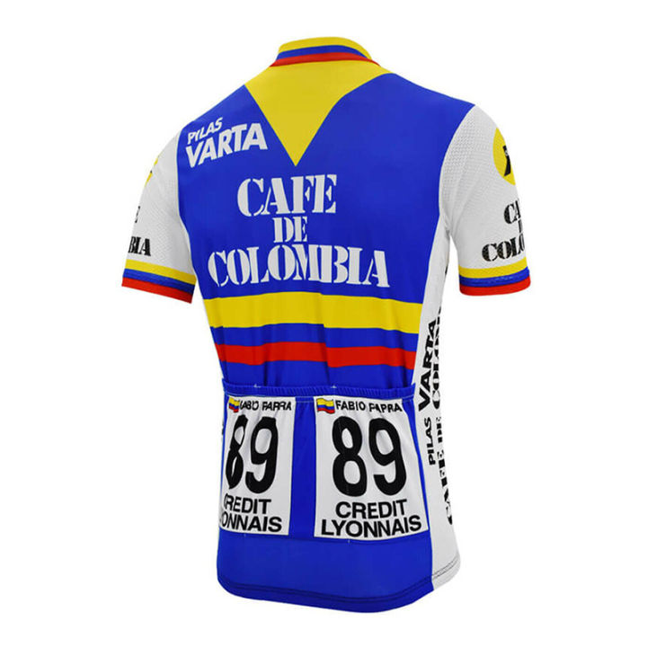 colombia-retro-cycling-jersey-men-short-sleeve-summer-breathable-cycling-tops-ride-maillot-ciclismo-bike-wear-blue-clothing
