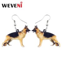 WEVENI Acrylic Standing German Shepherd Dog Earrings Dangle Drop Novelty Animal Jewelry For Women Girls Teens Kid Gift Wholesale Nails Screws Fastener