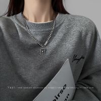 [COD] Alphabet square brand pendant necklace female autumn and winter ins cold sweater chain niche design hip-hop sweet cool collarbone