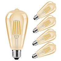 4W 6W 8W LED Edison Bulb Lamp E27 ST64 LED Filament Antique Bulbs Vintage Decorative Lights Retro Incandescent Ampoule