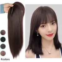 25cm/35cm Women Long Short Straight Reissue Block On Top Of The Head With Bangs Natural Multifunction Wig Hair Extension