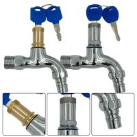 Anti-theft Faucet Water Tap With Lock Key 1/2 "male Thread Metal Rotary SwitchAlloy Faucet Bibcocks For Kitchen Outdoor Garden