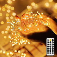 300 LED ทองแดงลวด String Light USB Powered Firecrackers Fairy Garland โคมไฟรีโมทสำหรับ Christma Window งานแต่งงาน Decor