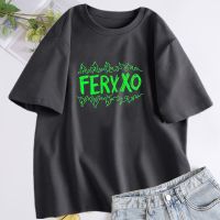 【Hot】 Ferxxo Fire T-shirts Cotton Short Sleeve Feid Ferxxo Tour T Shirt Harajuku Casual Hiphop Rnb Rapper T-shirt Aesthetic Clothing XS-4XL-5XL-6XL แฟชั่นแขนสั้นผ้าฝ้าย