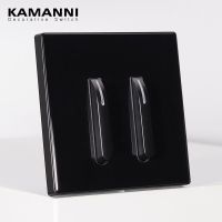 KAMANNI Luxury Light Switch LED Indicator Crystal Tempered Glass Piano Key Model Design Button Wall Switch And Socket With USB Power Points  Switches